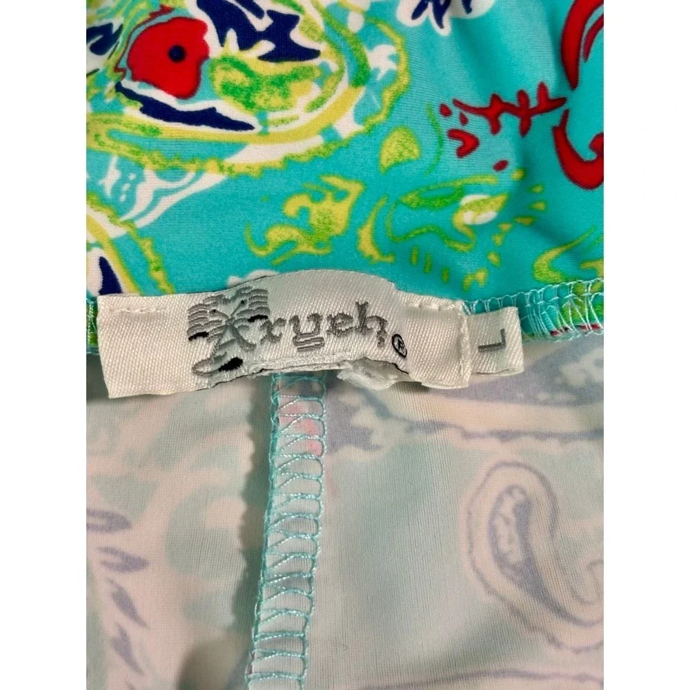Aryeh Paisley Print Skort Aqua Paisley Sz L Tennis Pickleball Resort Beach - Picture 4 of 13